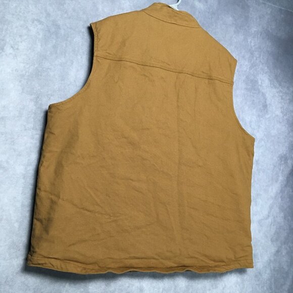 Brahma Mens Canvas Vest size 2XL Brown Quilted Interior Zip Up Front Pockets - Picture 4 of 16